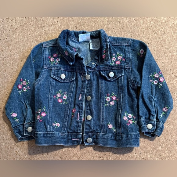 Zara Other - Embroidered floral denim jacket size 3 years EUC